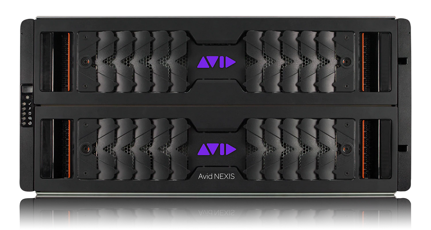 Avid NEXIS | E5 800TB, Fully populated 8x 100TB Media Packs, includes; two SSDs, two 10TB spare drives, two 220V PSU, 5 cooling modules, rack mount kit. Elite Support