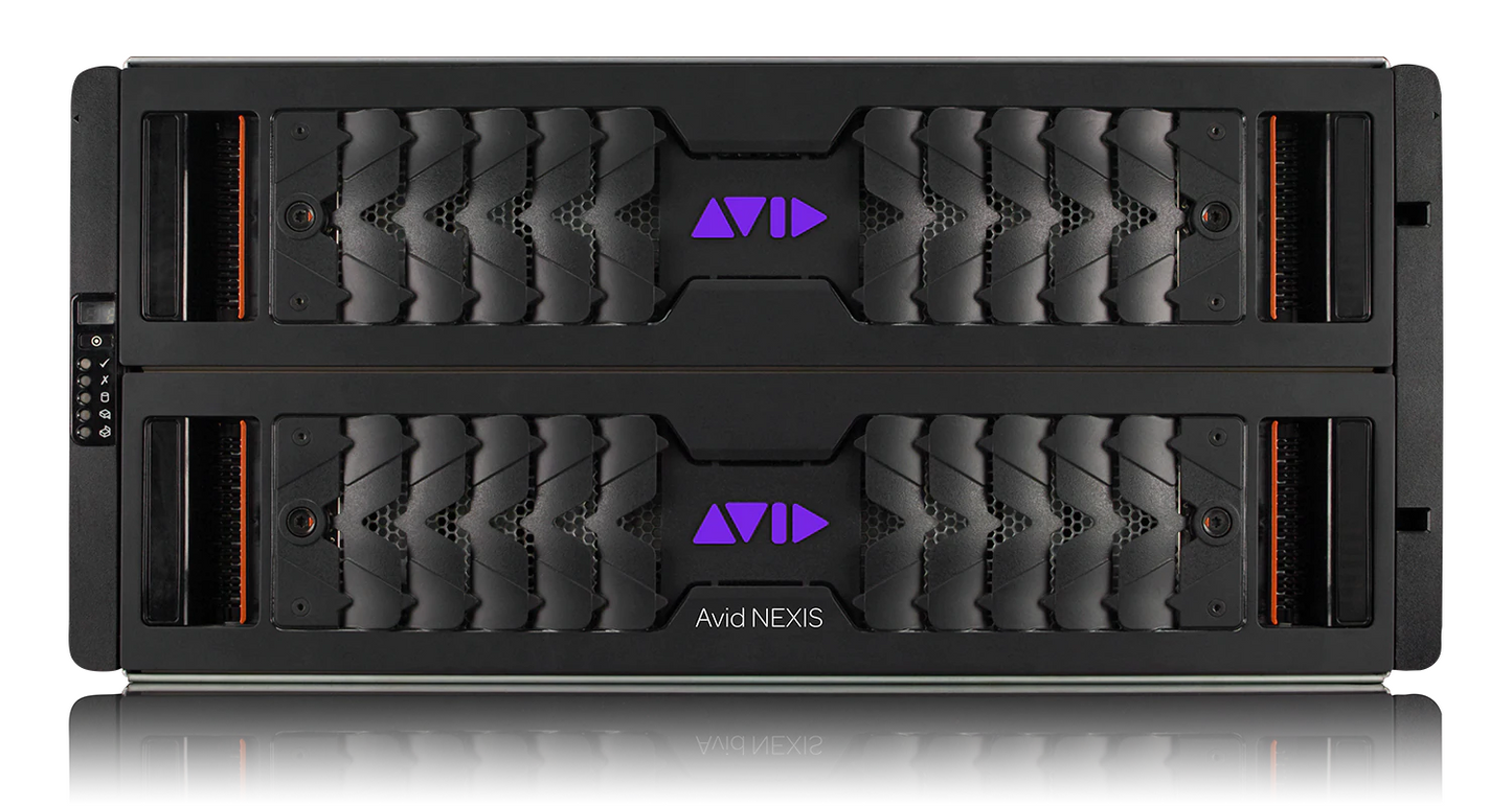 Avid NEXIS | E5 480TB, Fully populated 8x 60TB Media Packs, includes; two 800GB SSDs, two 6TB spare drives, two 220V PSU, 5 cooling modules, rack mount kit. ExpertPlus with Hardware Support