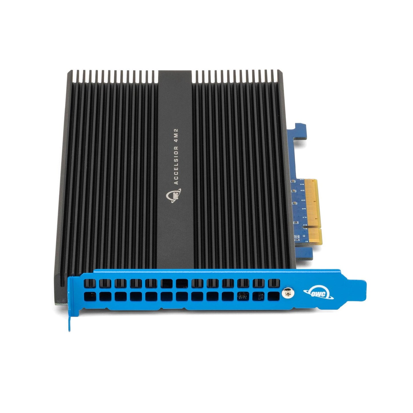 16.0TB OWC Accelsior 4M2 PCIe 3.0 NVMe M.2 SSD Storage Solution. OWC's fastest SSD ever with up to 6000MB/s speed for large format video editing, VR/AR/MR environments, extreme gaming, and other high bandwidth needs. Powered by SoftRAID.