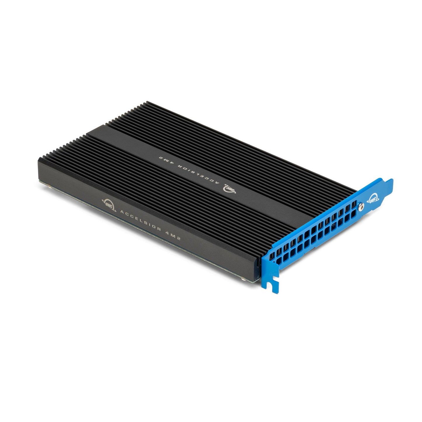 16.0TB OWC Accelsior 4M2 PCIe 3.0 NVMe M.2 SSD Storage Solution. OWC's fastest SSD ever with up to 6000MB/s speed for large format video editing, VR/AR/MR environments, extreme gaming, and other high bandwidth needs. Powered by SoftRAID.