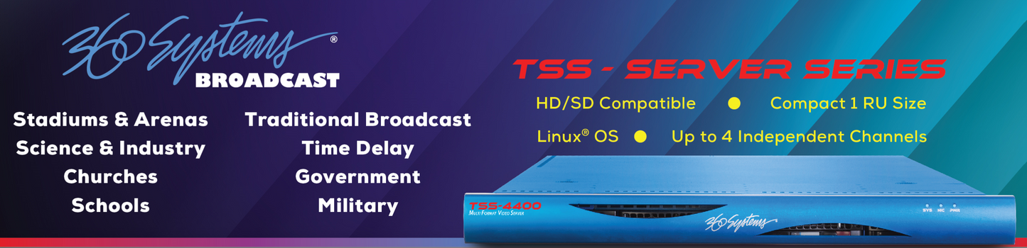 360 Systems - NEW TSS-4400 Record Up To 4 Channels Simultaneously