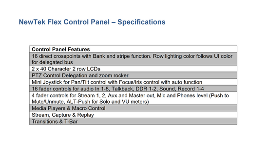 Vizrt (Newtek) FCP Tricaster Flex Control Panel – store.ear.net