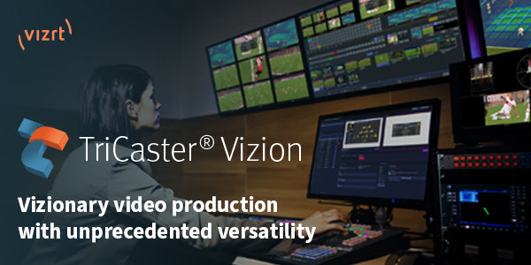 Vizrt (Newtek) TriCaster Vizion Tower with 44 NDI Inputs and 8 SDI I/O - Includes 1YR Standard Support and 3YR Viz Flowics