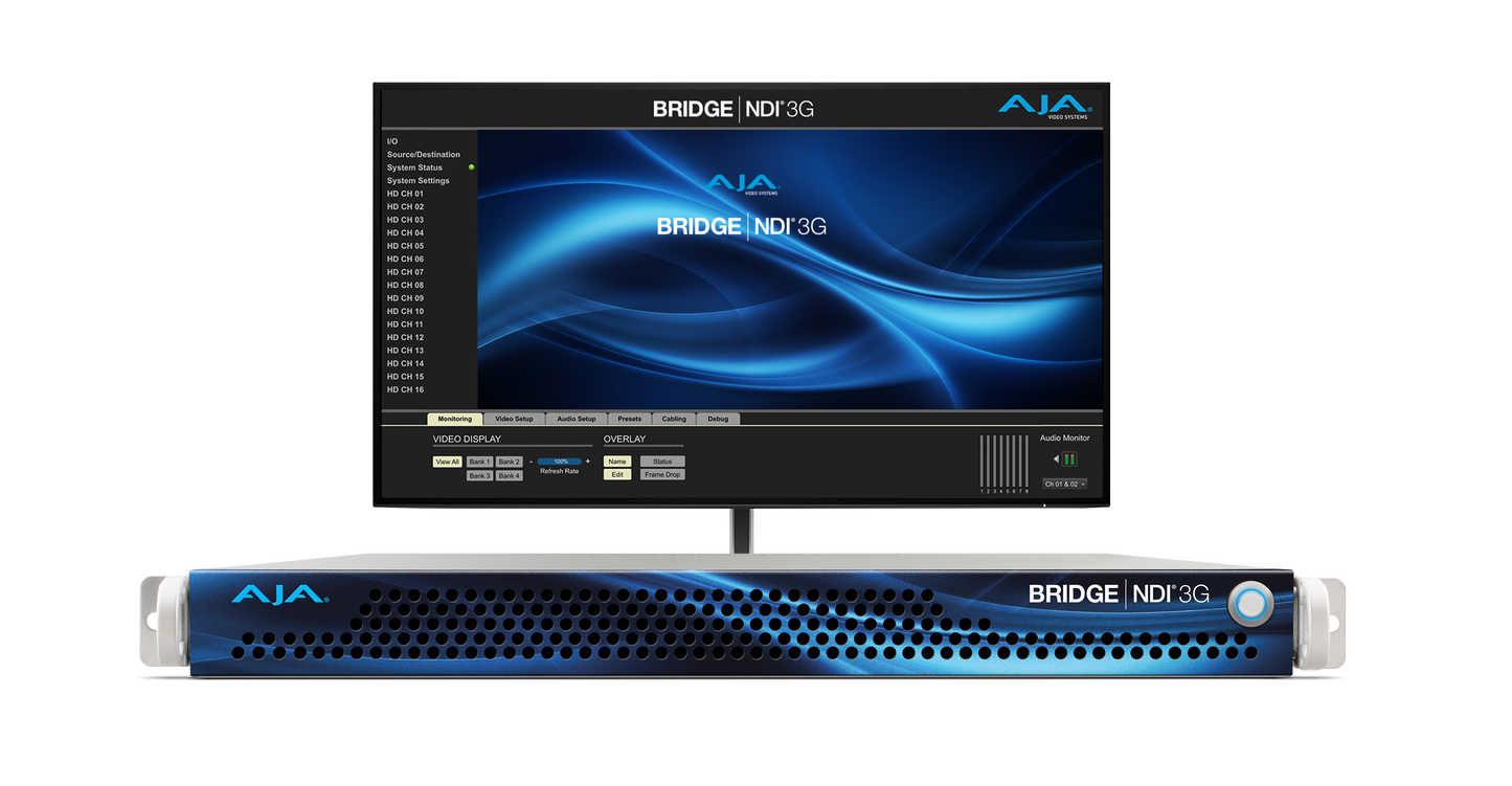 AJA BNDI-3G16-R0 Bridge NDI High Density HD and 4K/UltraHD Conversion Gateway for SDI to NDI and NDI to SDI